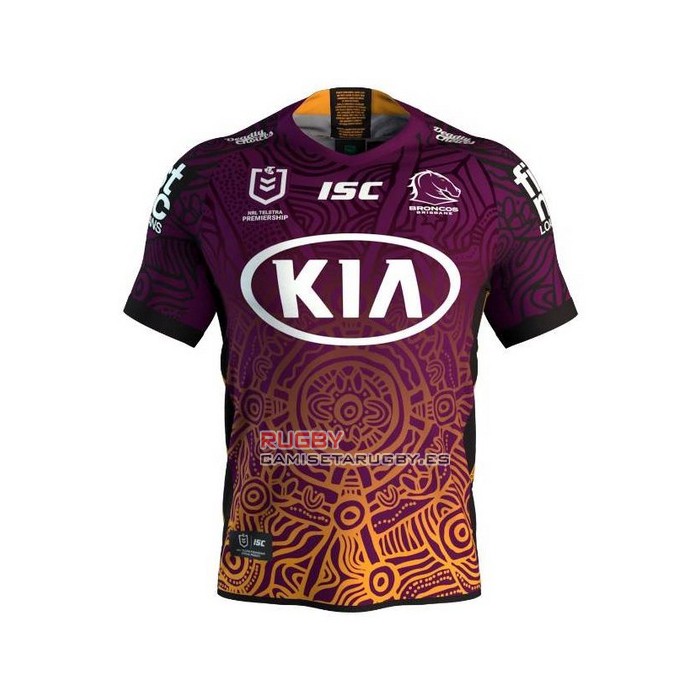 Camiseta Brisbane Broncos Rugby 2020 Indigena